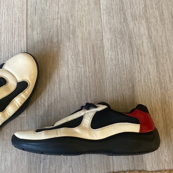 PRADA America's Cup White Leather and Nylon Mesh Sneakers Prada Size 9 1/2 - Picture 8 of 8